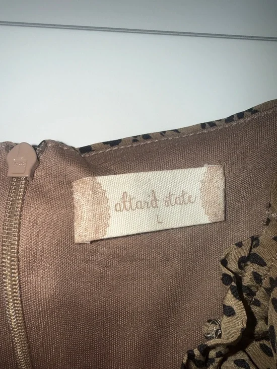 Altar'd State Brown Leopard Print Long Sleeve Mini Dress NWT - Picture 2 of 4